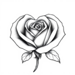 Heart shaped from rose bud Tattoo